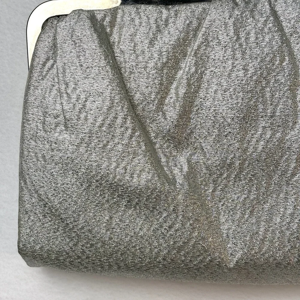 VTG Silver Lame' Fancy Formal Evening Cocktail Party Purse Clutch Chain Handle